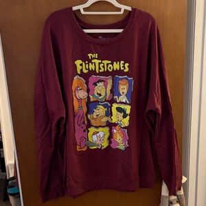 The Flintstones Graphic Crewneck Sweater - Burgundy
